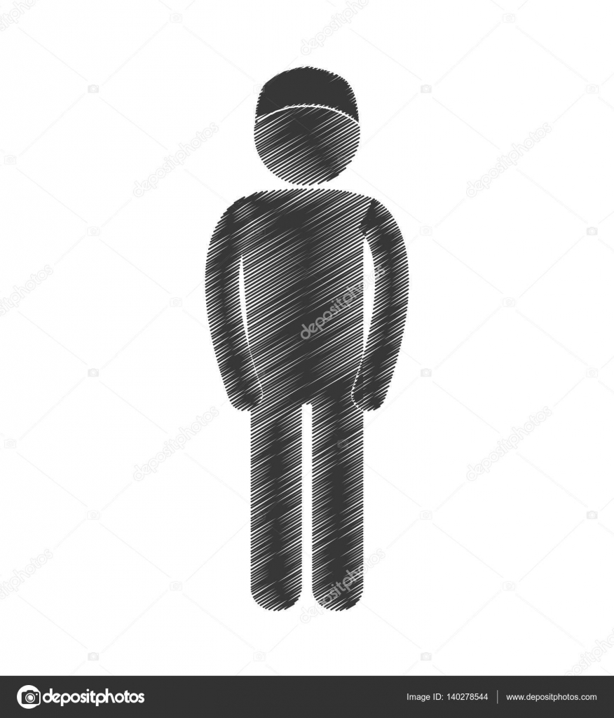 Drawing worker man standing figure pictogram — Stock Vector © djv ...