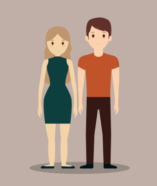 romantik heteroseksüel çift tam vücut simge görüntüsü