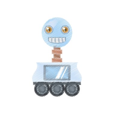 Çizim arificial Intelligence robot gülümseyen ekran