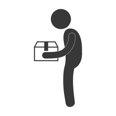 kutu kutu hediye şekil piktogram veren adam