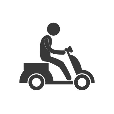 teslimat adam sürücü motosiklet şekil piktogram