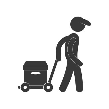 teslimat adam el araç kutusu şekil piktogram