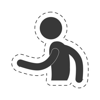 Adam yürüyen yan şekil piktogram