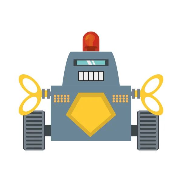 Robot with warning alert support — Stock Vector