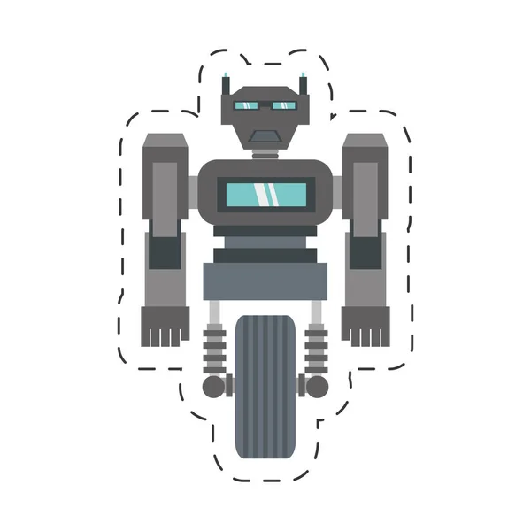 Robot tudomány technológia vágás gépsor — Stock Vector