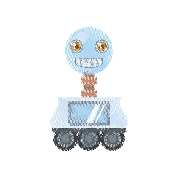 Çizim arificial Intelligence robot gülümseyen ekran — Stok Vektör