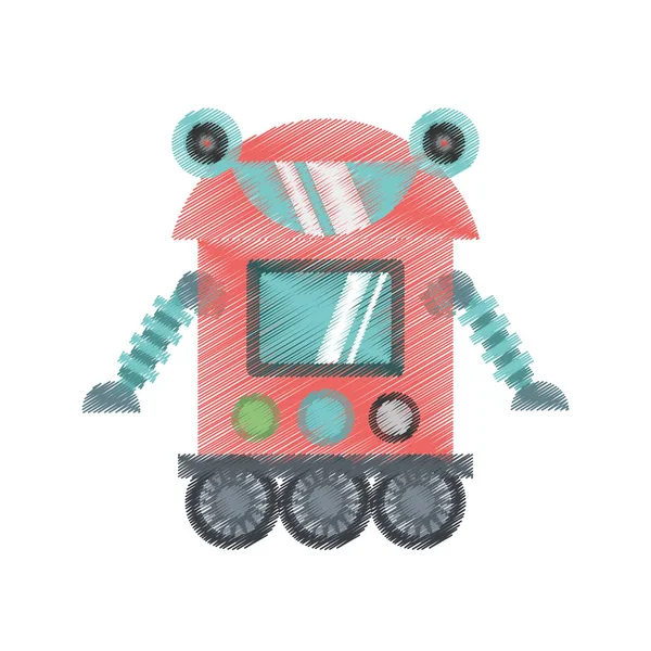 描画ロボット サイボーグ マシン未来 — ストックベクタ