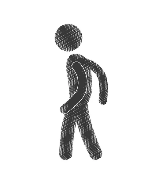 Dibujo hombre de pie posando figura pictograma — Vector de stock