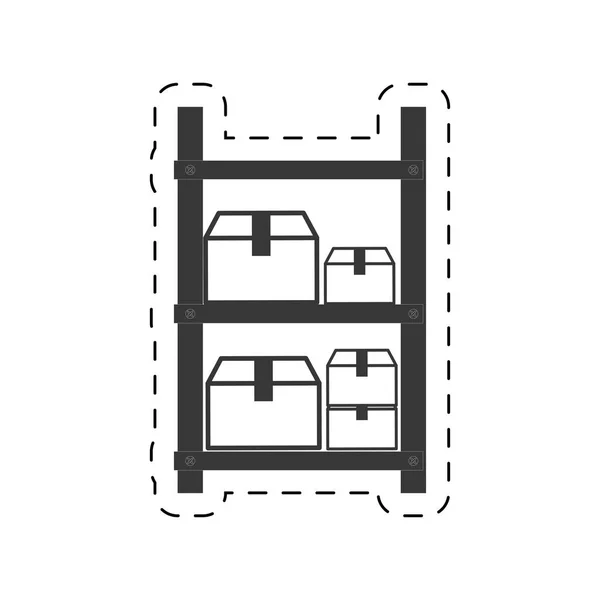 Almacén estanterías cajas carga — Archivo Imágenes Vectoriales