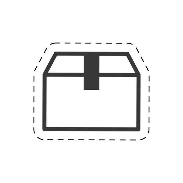 Boîte en carton livraison cadeau ligne de coupe — Image vectorielle