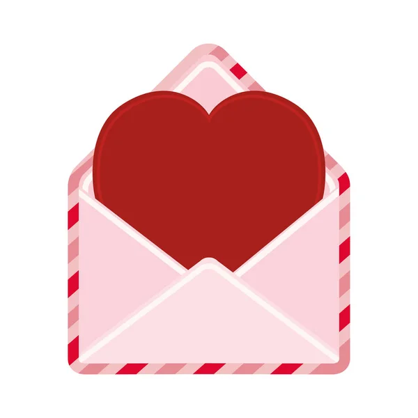 Cute heart envelope love message — Stock Vector