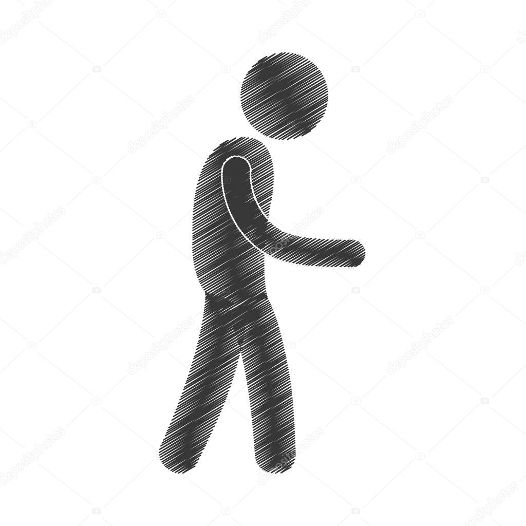 Vector: drawing side view | Drawing man walking side view figure ...