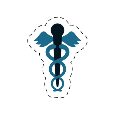 caduceus tıp sembol simge kesmiş