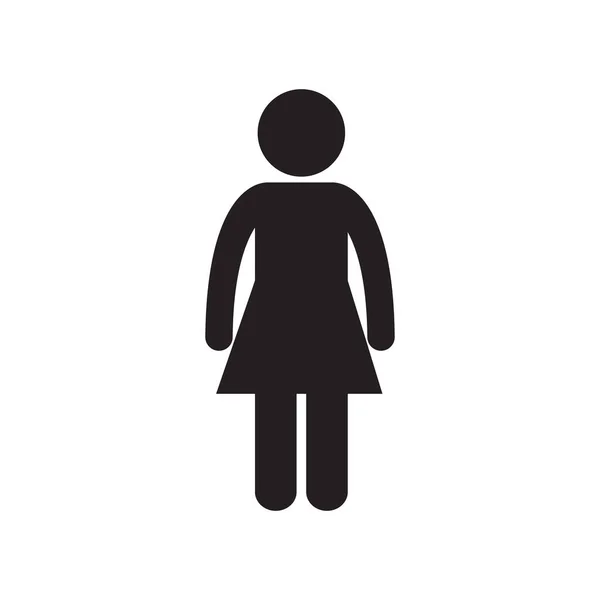 Femme debout personne adulte pictogramme — Image vectorielle