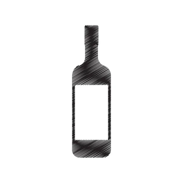 Bottle glass drink beverage draw pictogram — Stock Vector
