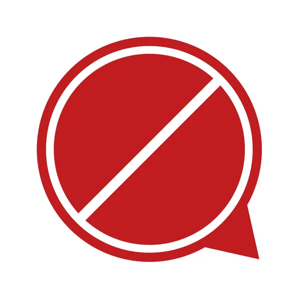 Απαγορεύεται στρογγυλό σημάδι δρόμο φούσκα ομιλία — Διανυσματικό Αρχείο