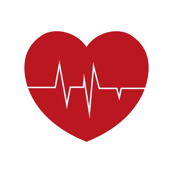 Battito cardiaco simbolo di cardiologia — Vettoriale Stock