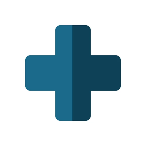 Croce salute medica simbolo ombra — Vettoriale Stock