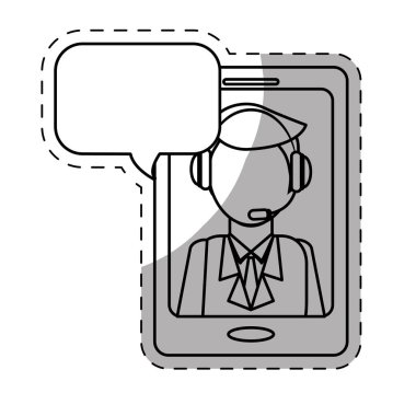 Çağrı Merkezi Telefonla satış teknik servis alt kulaklık giyen ŞA