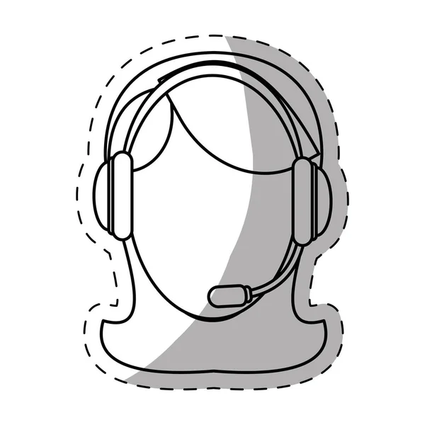 Call Center Telemarketing Tech-Service-Mitarbeiter mit Headset ic — Stockvektor