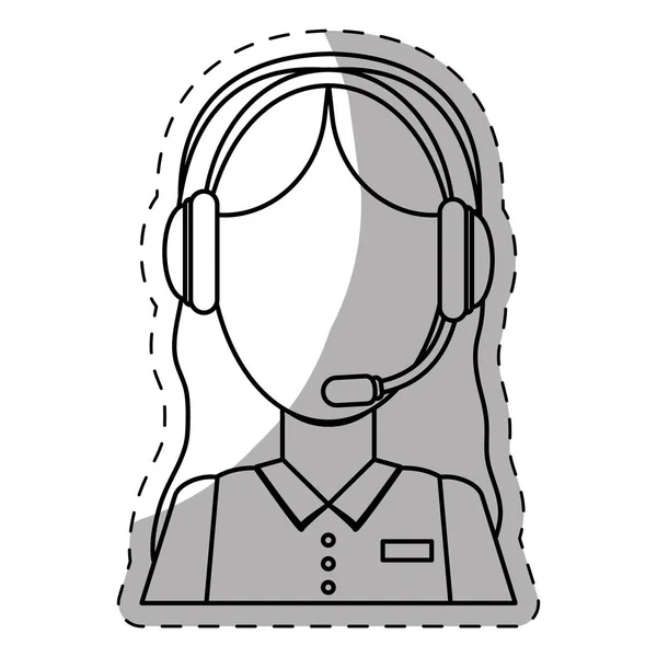Centre d'appels télémarketing technicien de service portant casque ic — Image vectorielle