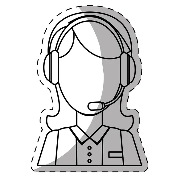 コール センター テレマーケティング技術サービス ワーカー ヘッドセットを着て ic — ストックベクタ