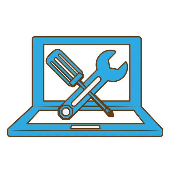 Technical service computers icon — Stock Vector