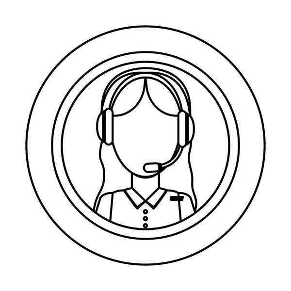 Emblema assistenza clienti Icona immagine — Vettoriale Stock