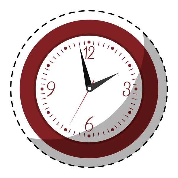 Immagine icona orologio da parete rosso — Vettoriale Stock