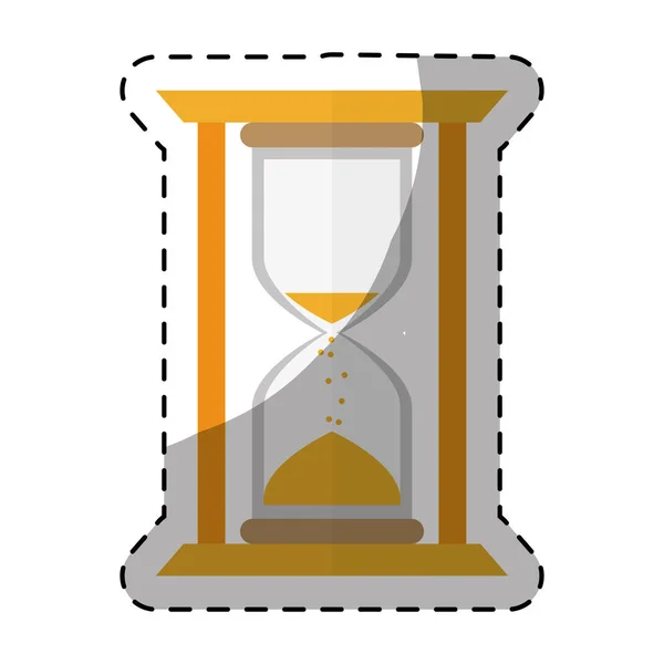 Yellow stop watch and hourglass icon design — Stock Vector