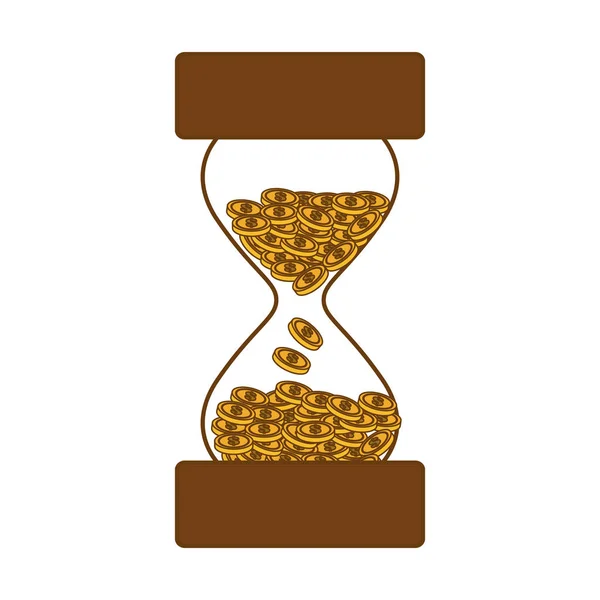 Brown stop watch and hourglass icon design — Stock Vector