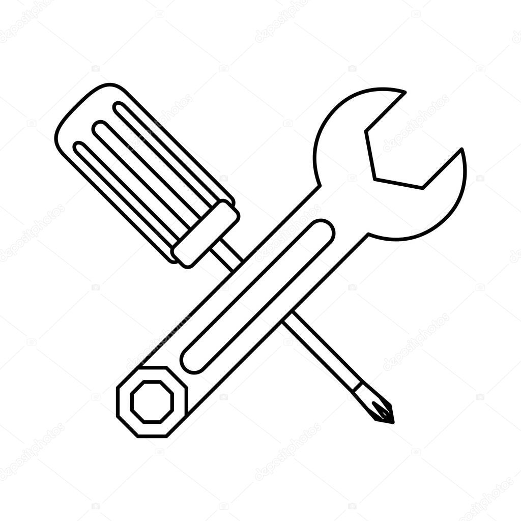 Technical workshop stock emblem icon, vector illustration image
