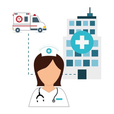 Hastane simgesi tasarım hemşire