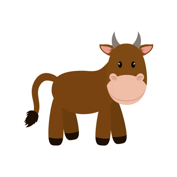 牛动物卡通 — 图库矢量图片