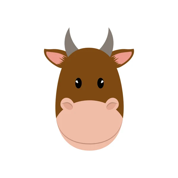 牛动物卡通 — 图库矢量图片
