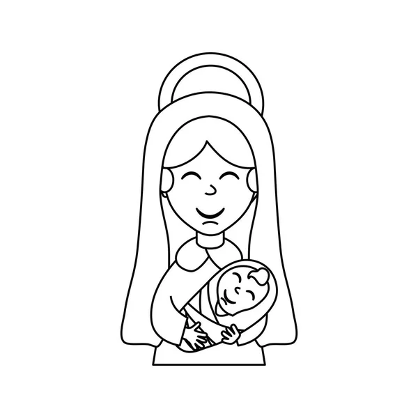 거룩한 성모 마리아 만화 — 스톡 벡터