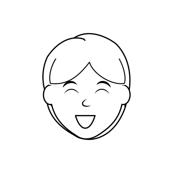 Menino sorrindo desenhos animados — Vetor de Stock