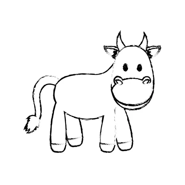 Vache animal dessin animé — Image vectorielle