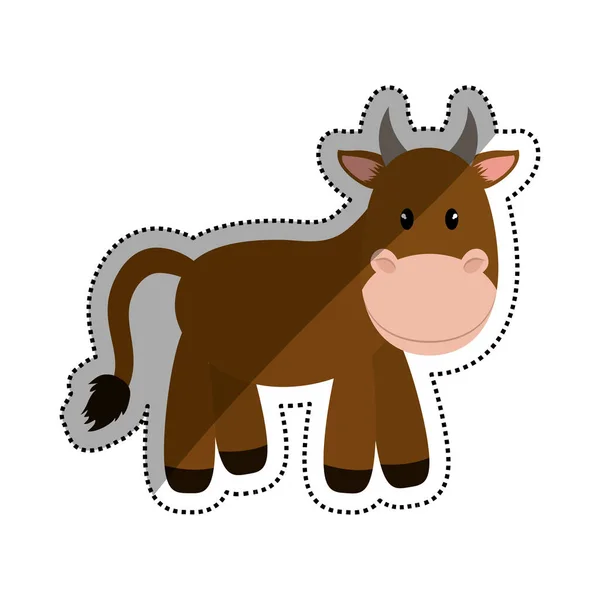 Vache animal dessin animé — Image vectorielle