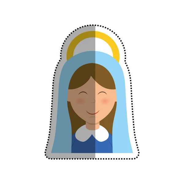 Santa Virgen María de dibujos animados — Vector de stock