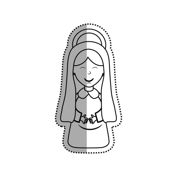 Heliga jungfru Maria tecknad — Stock vektor