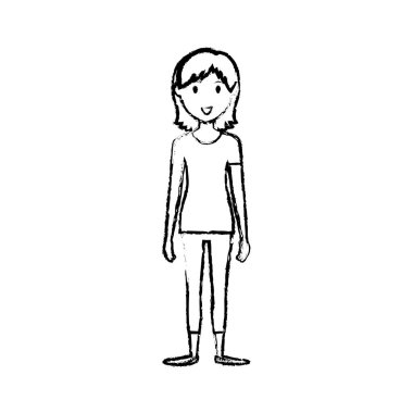 İzole kadın karikatür