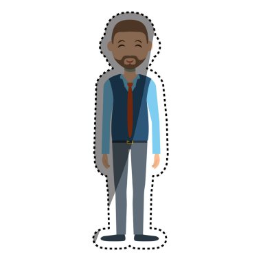 İzole adam çizgi film