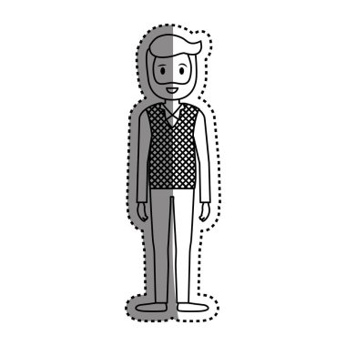 İzole adam çizgi film