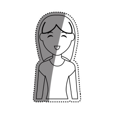 İzole kadın karikatür