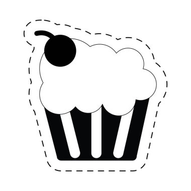 küp kek lezzetli tatlı tatlı kiraz piktogram