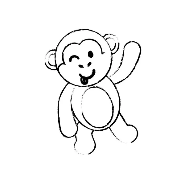 Schattig aap cartoon — Stockvector