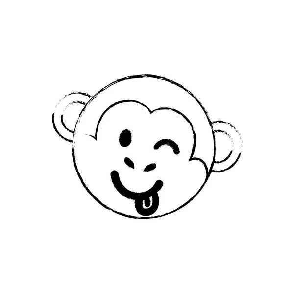 Dessin animé singe mignon — Image vectorielle