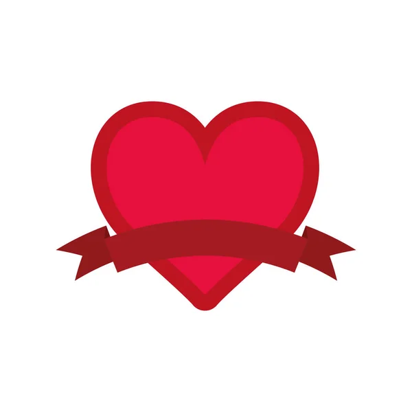 Coração e adorno de amor — Vetor de Stock