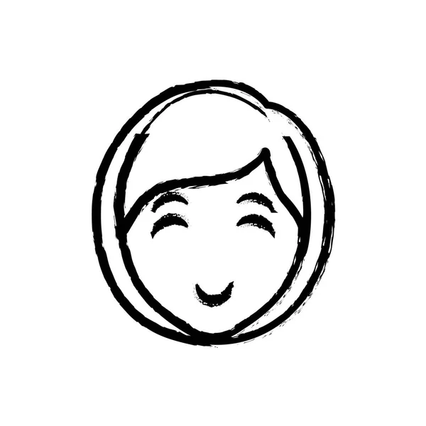 Mujer cara de dibujos animados — Vector de stock